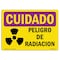 Signmission OSHA CAUTION RADIATION Sign, Radiation Hazard Spanish, 10in X 7in Decal, 7" H, 10" W, Landscape OS-CR-D-710-L-10186 - alternate 1